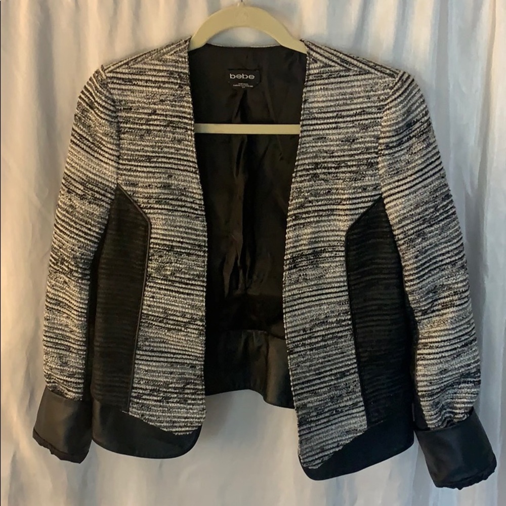 Twead and leather jacket